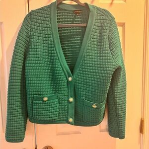 Talbots Green Textured Cardigan Sweater